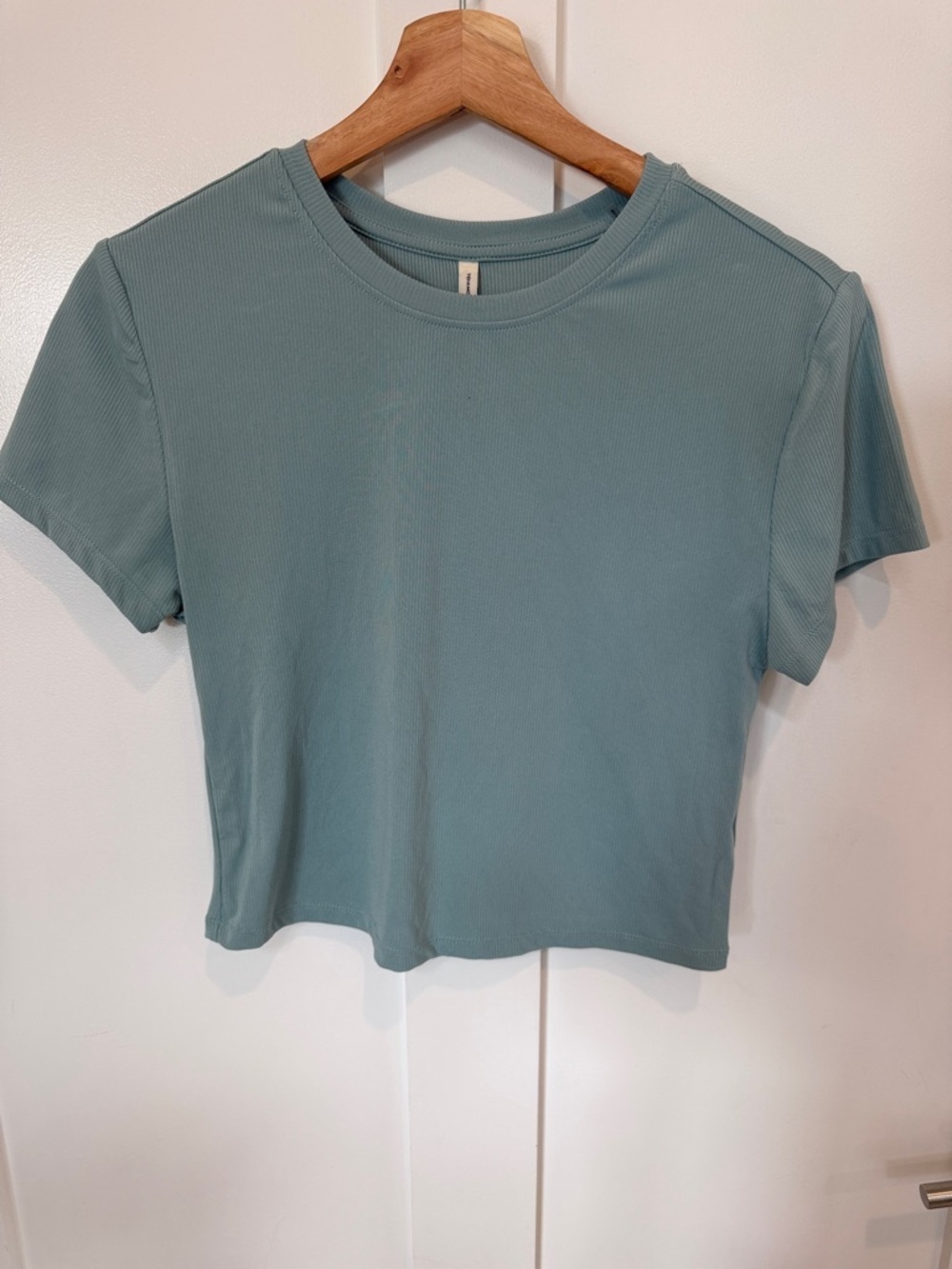 7 Diamonds Ribbed Crop Tee in Sage